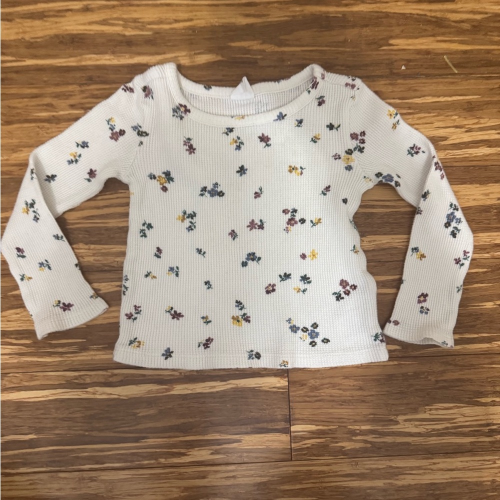 GAP Kids Cream Floral Long Sleeve Tee